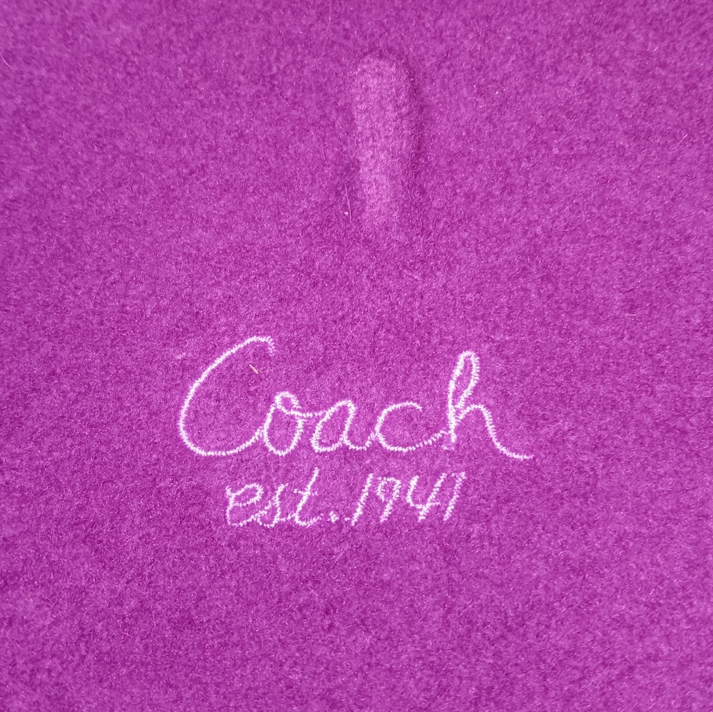 Coach Vintage Lambs Wool Purple Beret Painters Hat Cap Prince - Picture 2 of 6